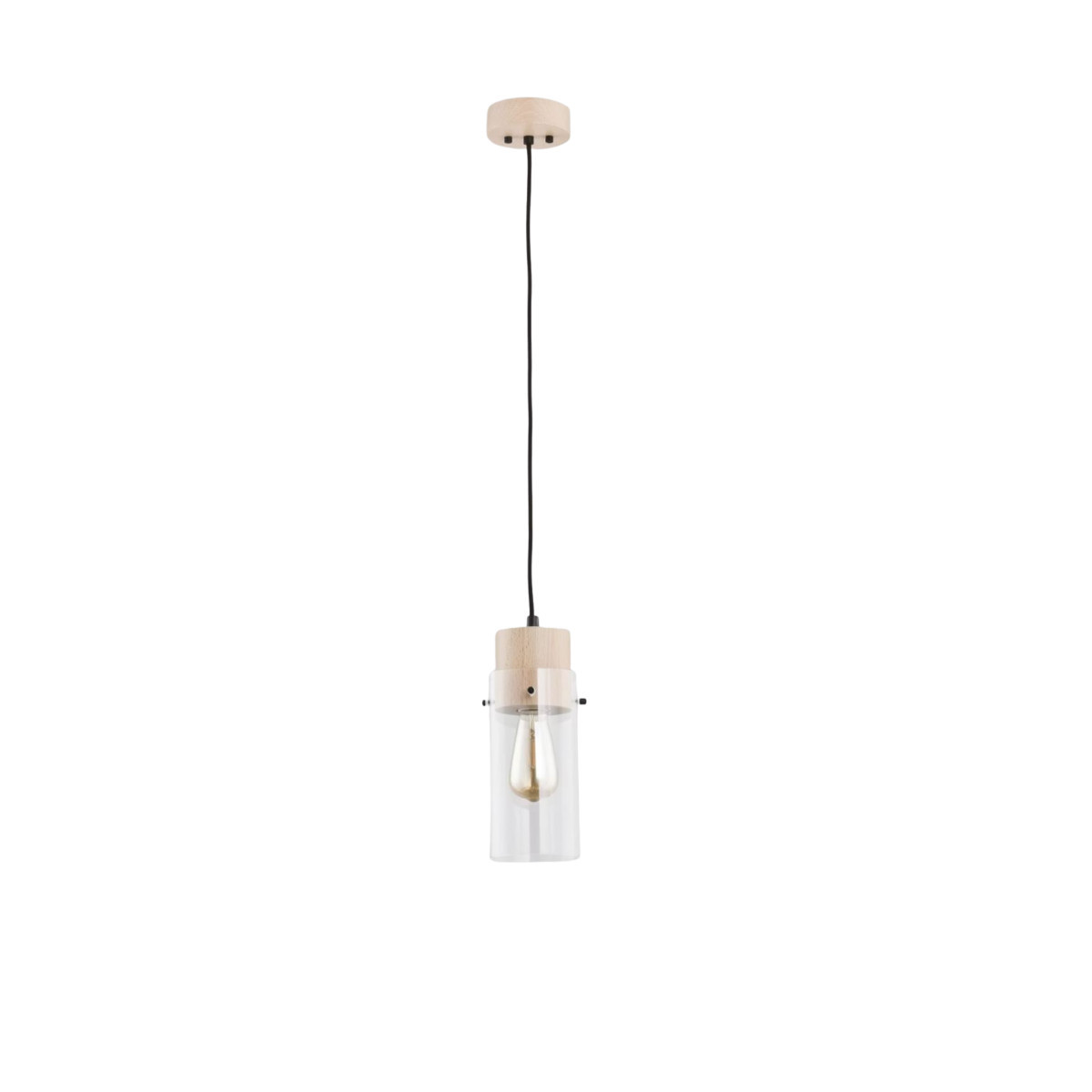 Lampa wisząca brązowo-przezroczysta Tantum 1xE27x60W wym: 100x13x13 cm Alfa