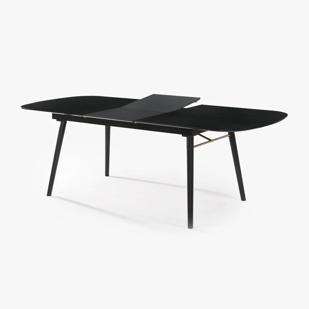 Mesa de Refeição Extensível Preta  PERLIS