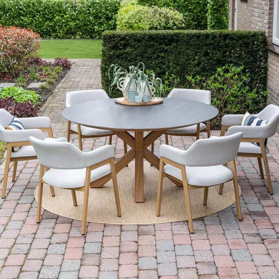 Selina dining tuinstoel - light teak look frame �?all weather