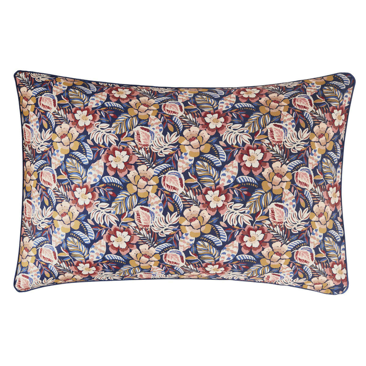 FOLK FLOWERS - Taie d'oreiller en satin de coton multicolore 50x75