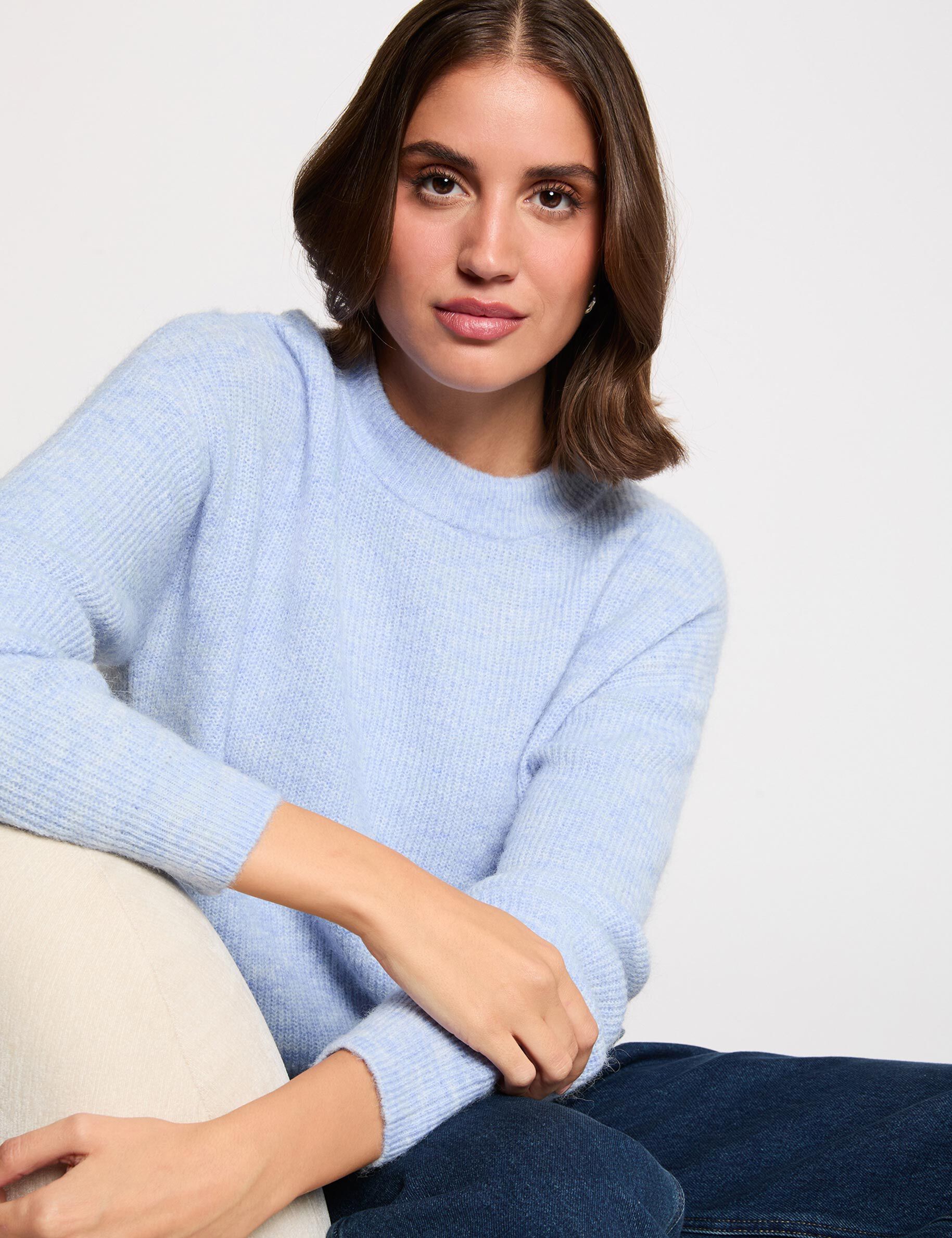 Jumper Round Neck Long Sleeves Sky Blue Women