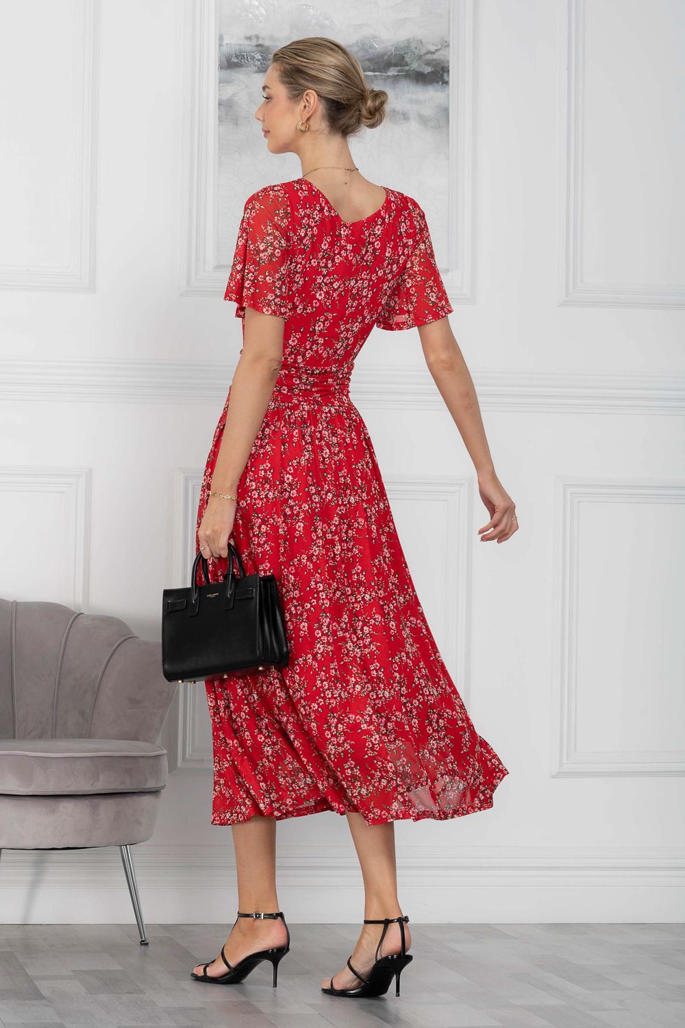 Jolie Moi Julita Print Mesh Maxi Dress