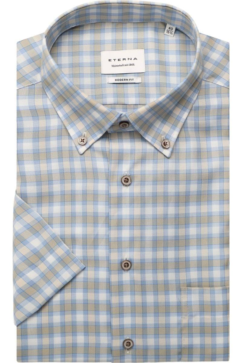 ETERNA Modern Fit Hemd blau, Kariert