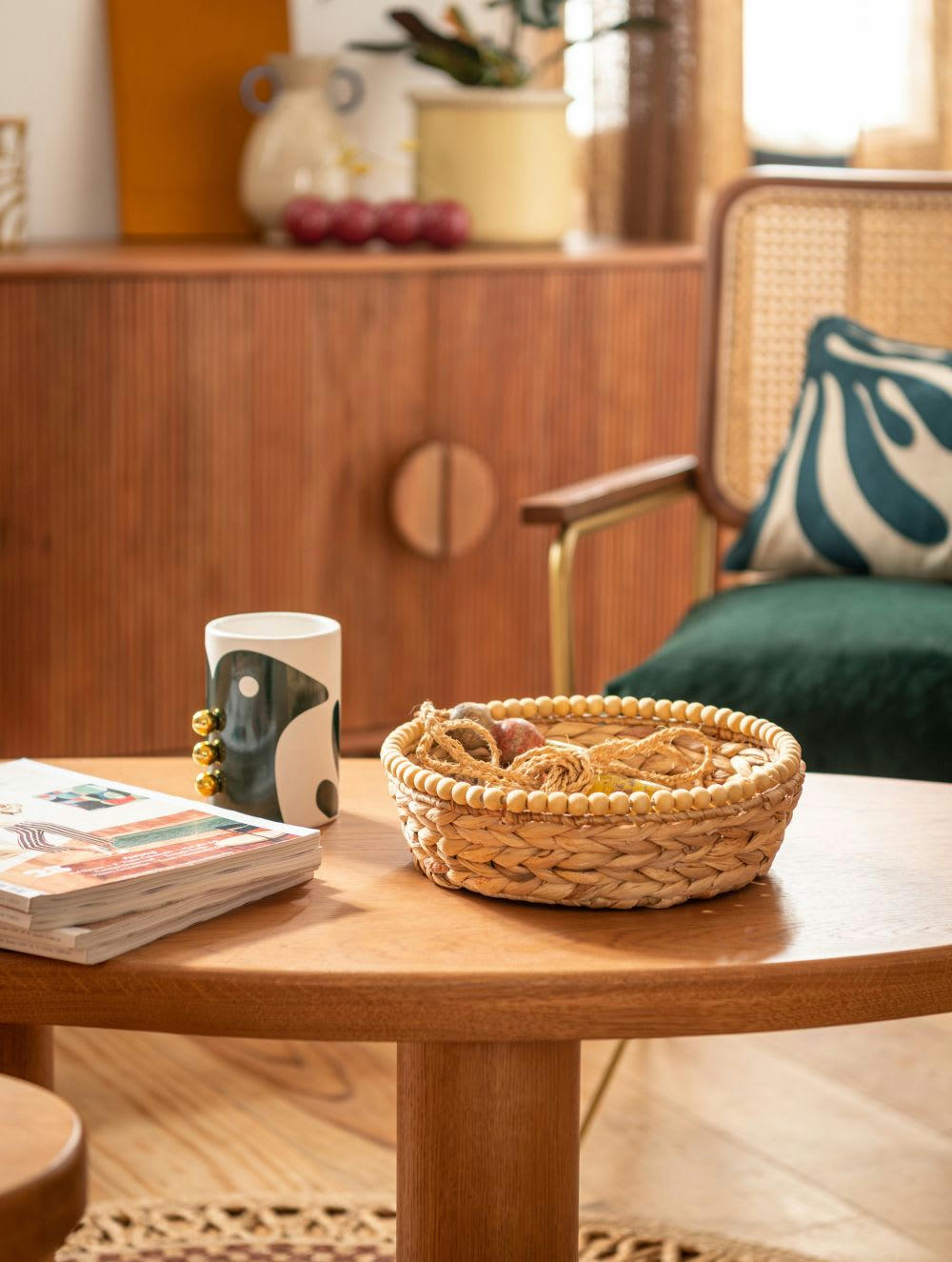 ANSOLLI - Bougie parfumée en céramique imprimé chimère blanche, noire et dorée