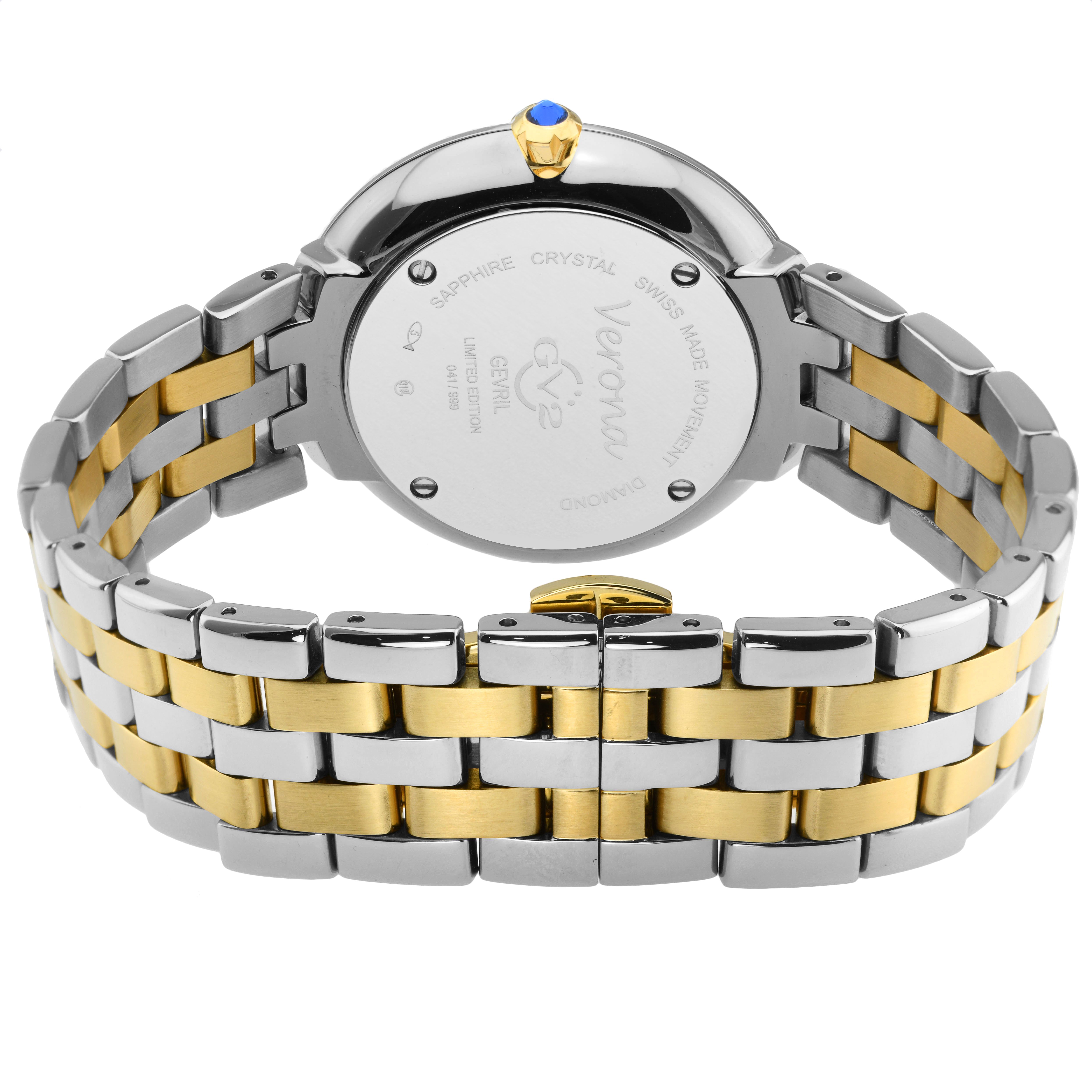 GV2 Verona, Swiss Quartz Watch, White MOP Dial, 316L Stainless Steel, and Sapphire Crystal