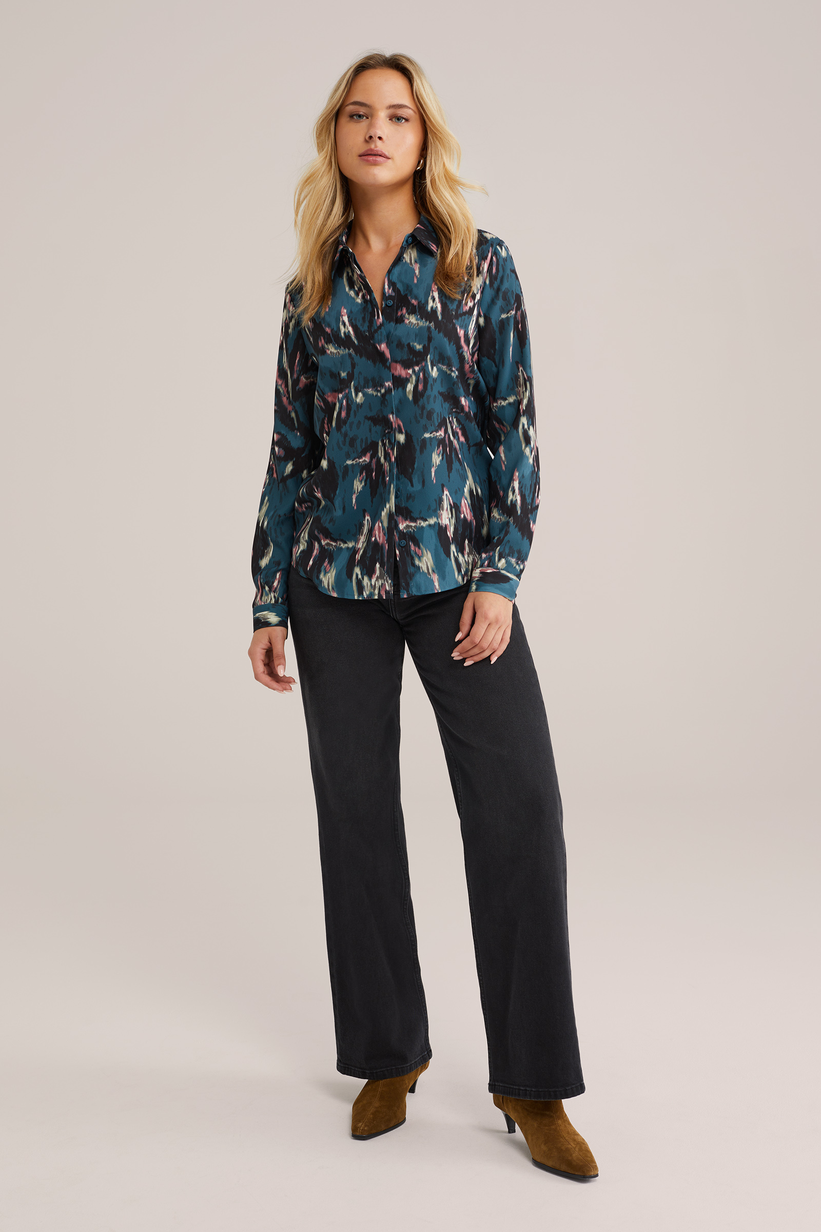 Dames blouse met fijne structuur