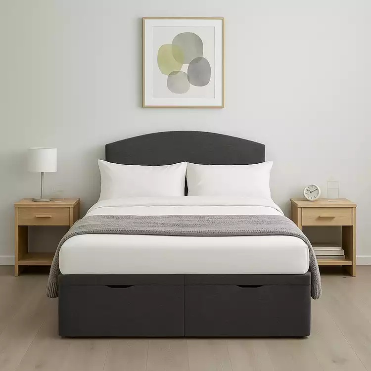 Millbrook Beds Double Fabric Ottoman Bed - Charcoal