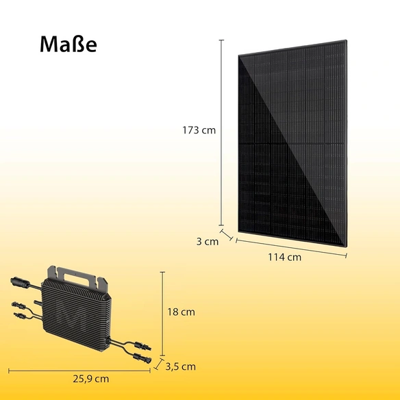Balkonkraftwerk, 1 x 450 W Modul, Marstek M2-800 Wechselrichter, 3 m Kabel