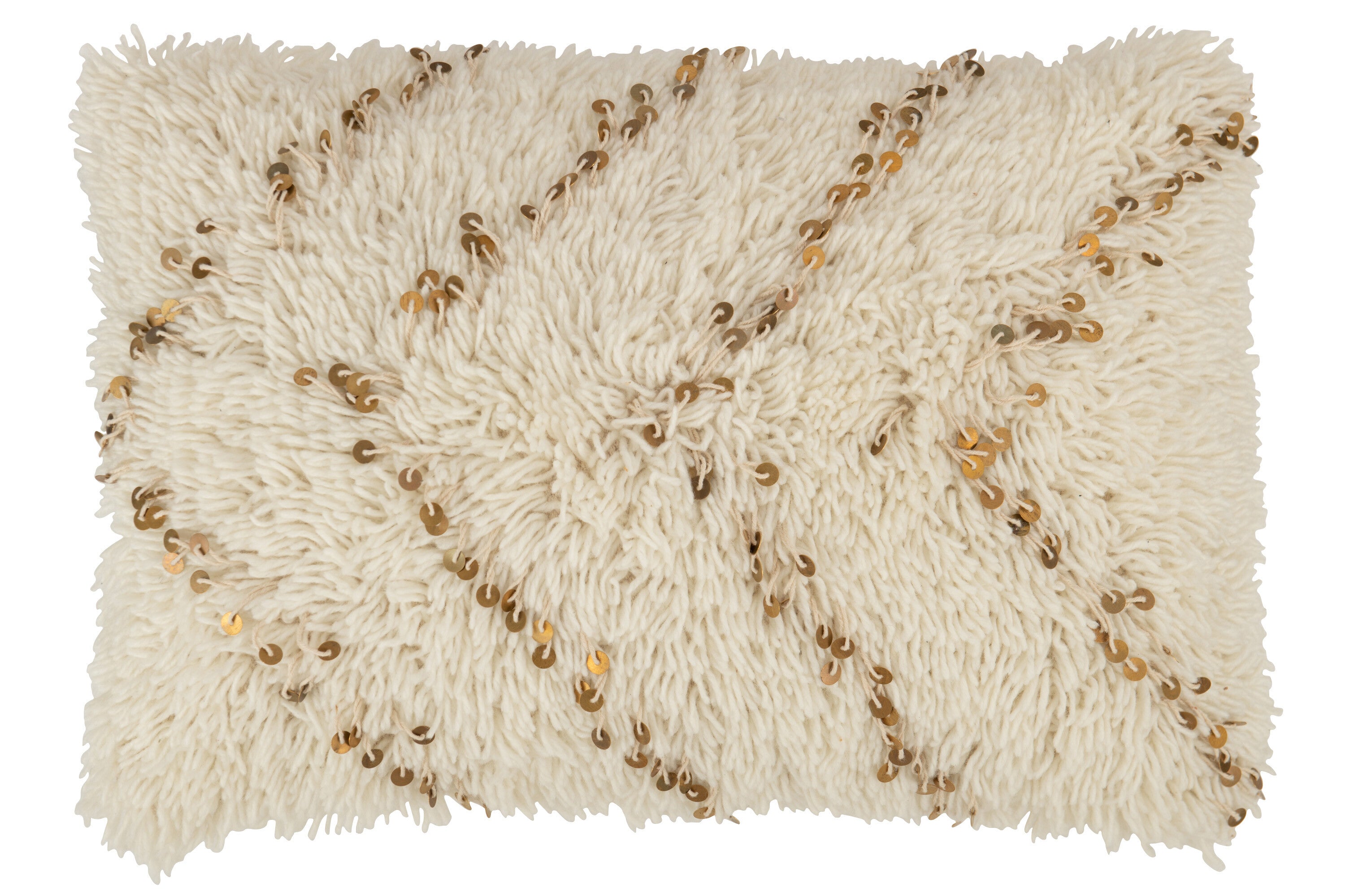 J-Line kussen Rechthoek Parel - katoen - wit goud