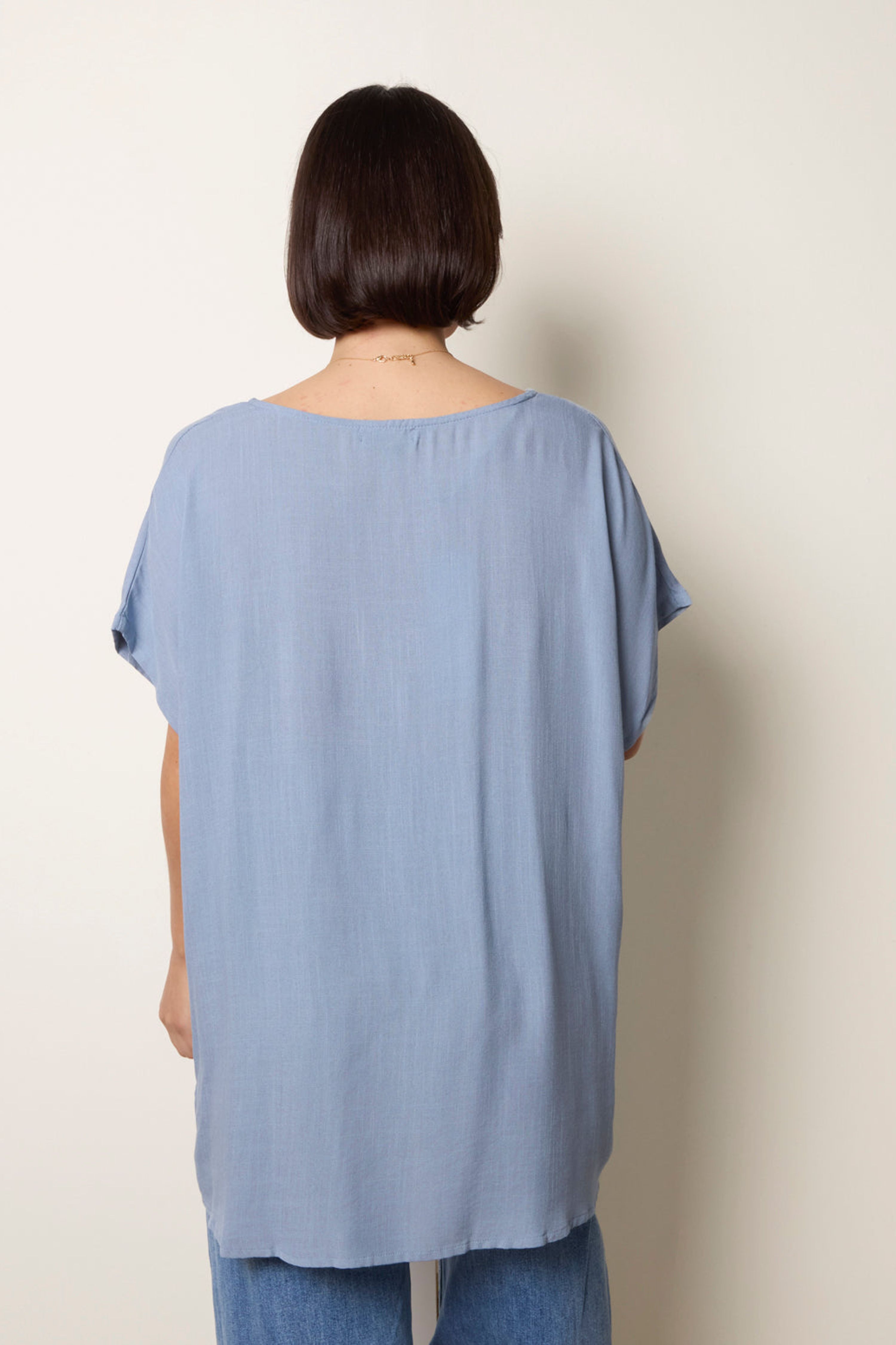 Blue Vanilla Blue Short-Sleeve Tunic Top