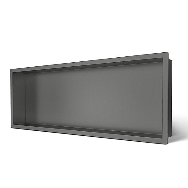 Balneo Niche murale WALL-BOX ONE 90cm Acier inoxydable Gun Metal graphite