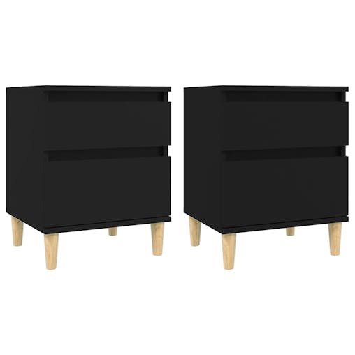 NNEVL Bedside Cabinets 2 pcs Black 40x35x50 cm