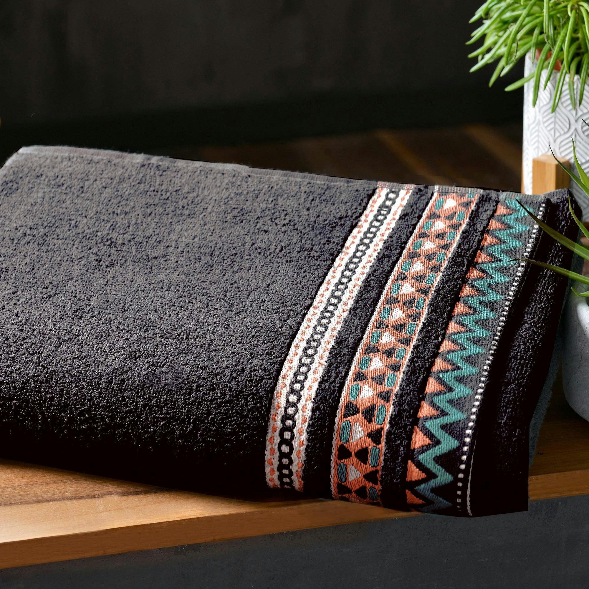 MEXIQUE - Drap de bain 70x140 gris anthracite en coton