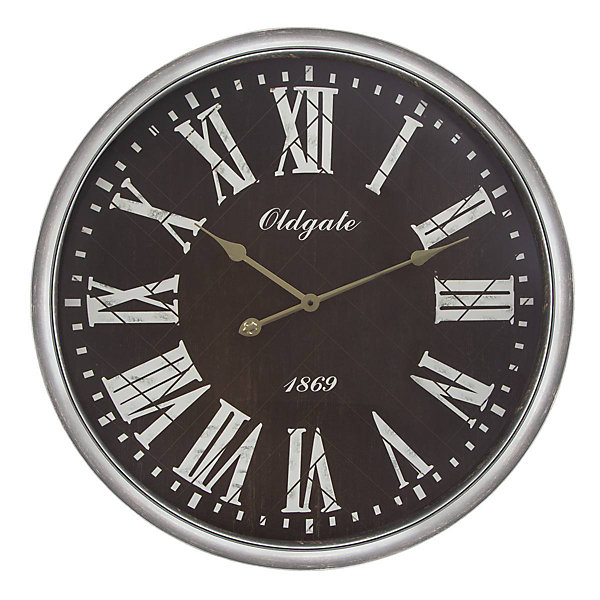 Horloge moulure noire D76 cm - Argenté- Atmosphera