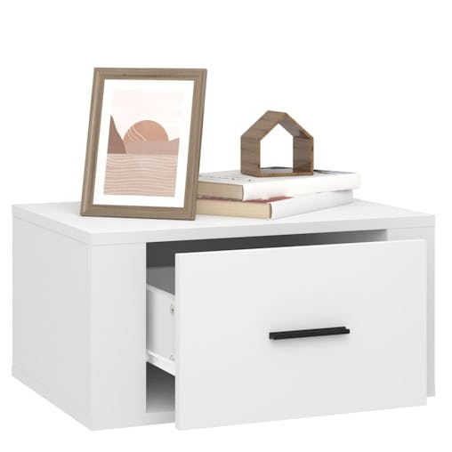 NNEVL Wall-mounted Bedside Cabinets 2 pcs White 50x36x25 cm