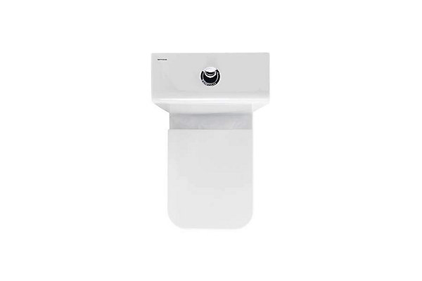 Pack WC Compact caréné blanc SANINDUSA ADVANCE 61,5x36,5 chasse d'eau par le coté, évacuation arrière ou dessous, abattant inclus