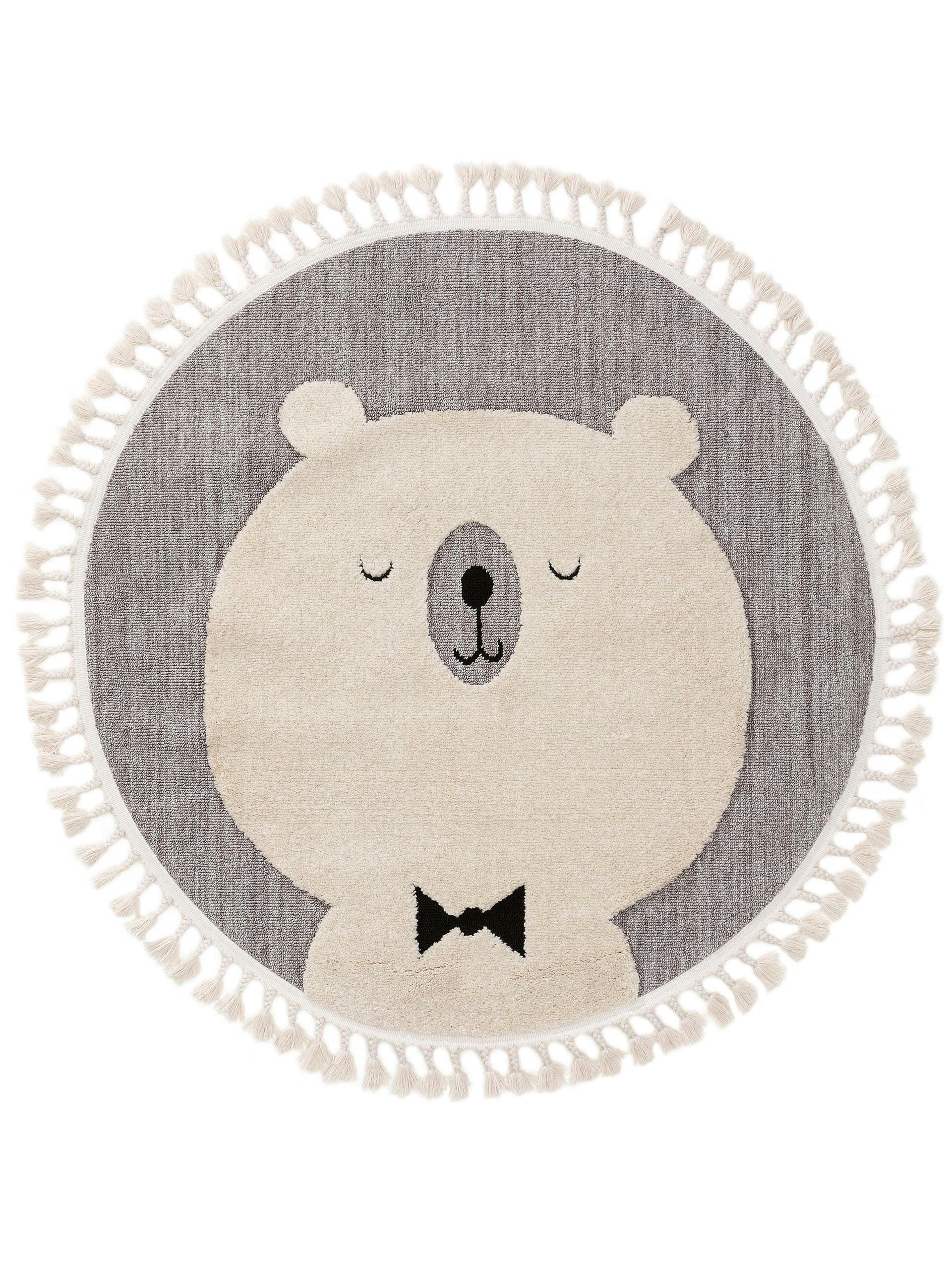 MOMO - Tapis enfant gris D 120 rond