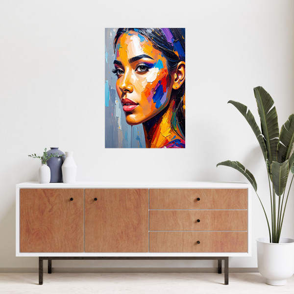 Naklejka na ścianę Feeby Twarz Pieknej Kobiety Malowany 20x30