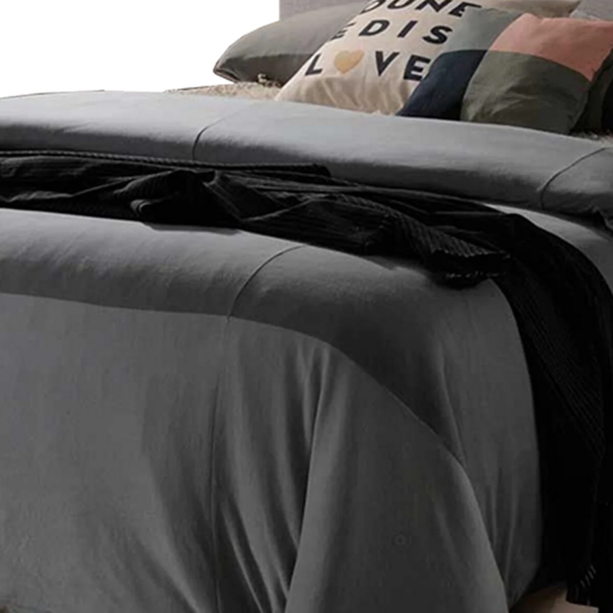 Button Tufted King Headboard with Arched Curved Design, Light Gray