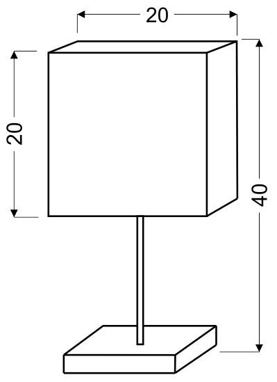 Lampa gabinetowa CAJMAN 1x40w e14 20x20 cm kwadrat
