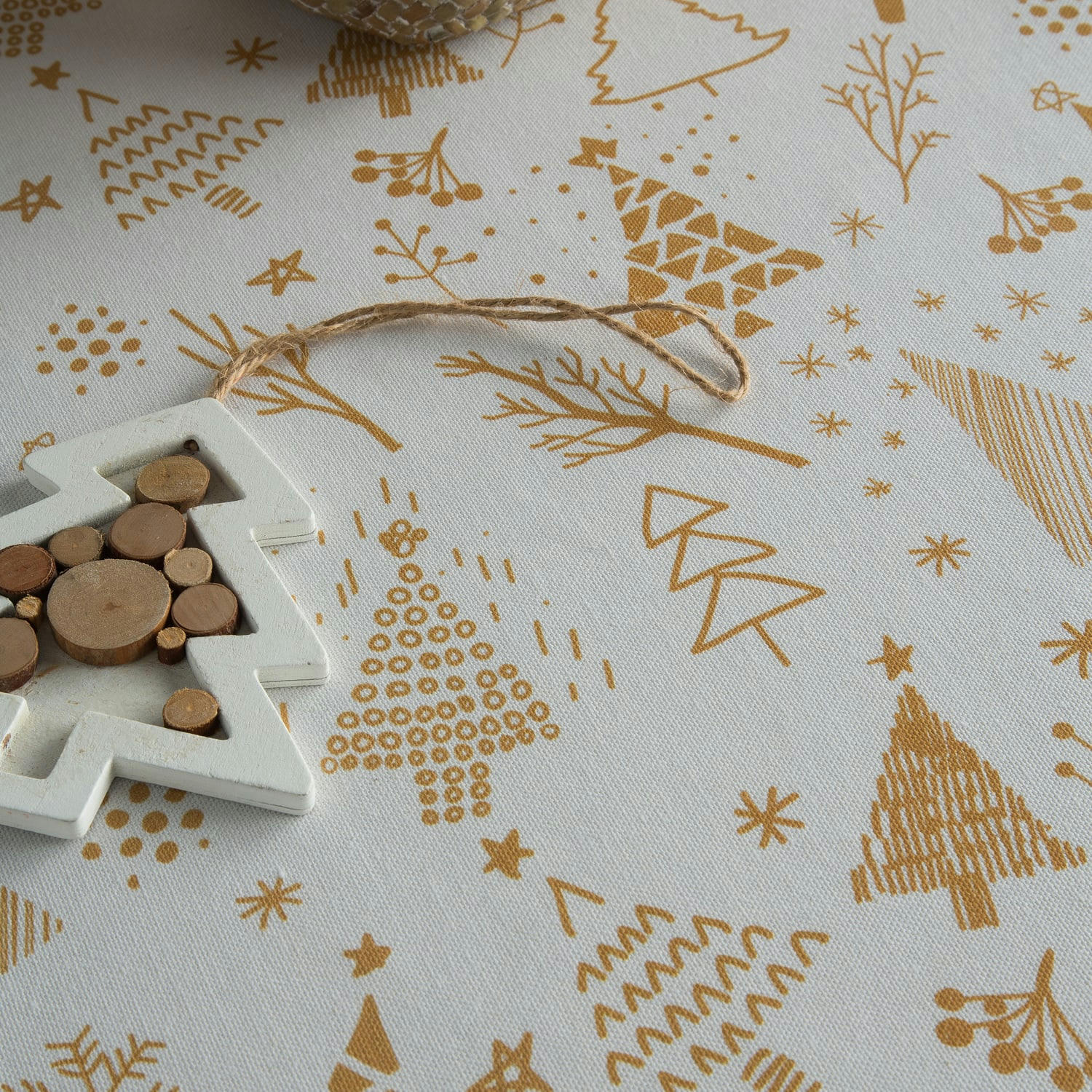 WINTER BLANCO - Nappe multicolore imprimée anti-taches coton 140x200 cm