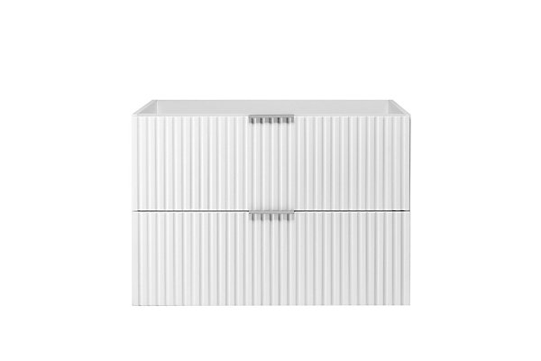 Meuble vasque, Blanc, 80 x 57 x 46 cm, poignée argentée, sans plateau
