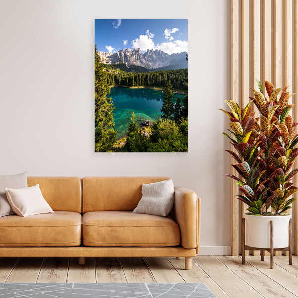 Obraz do salonu sypialni biura, Krajobraz jezioro góry las natura 20x30