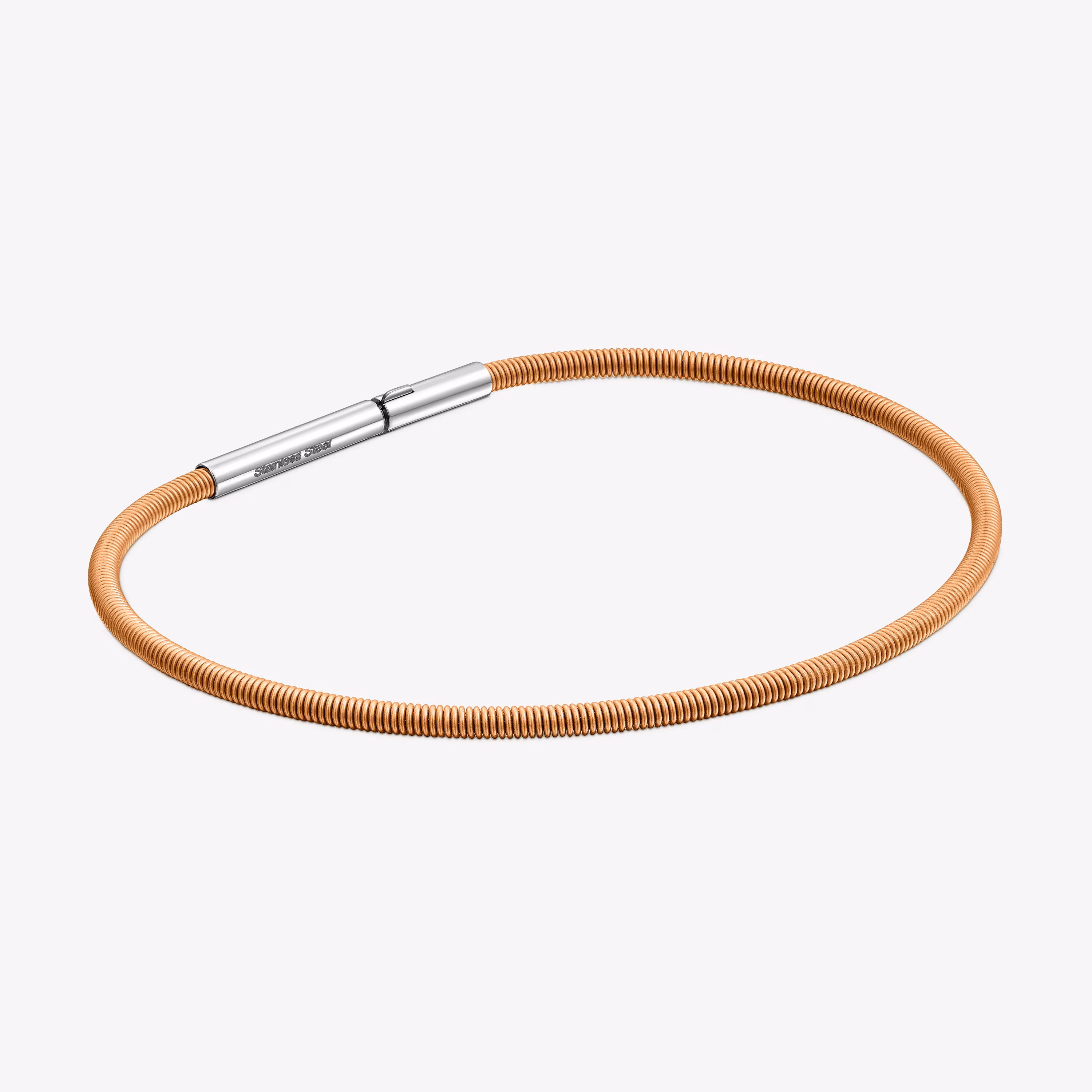 Pulsera de acero IP naranja 17 cm Mesh Tube
