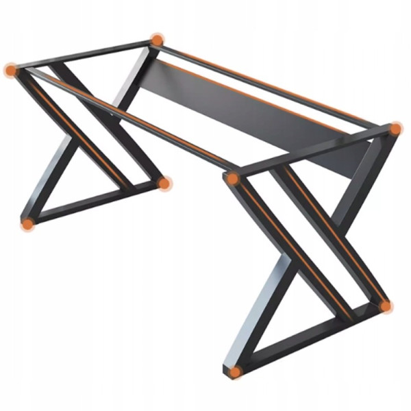 Biurko komputerowe czarne nowoczesne dla gracza loft 120 cm