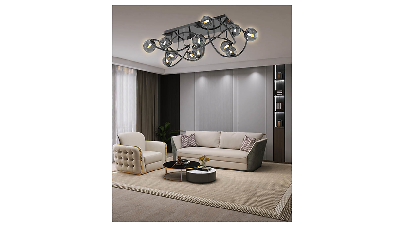 Lampa sufitowa Nancy LED12-punktowa czarna