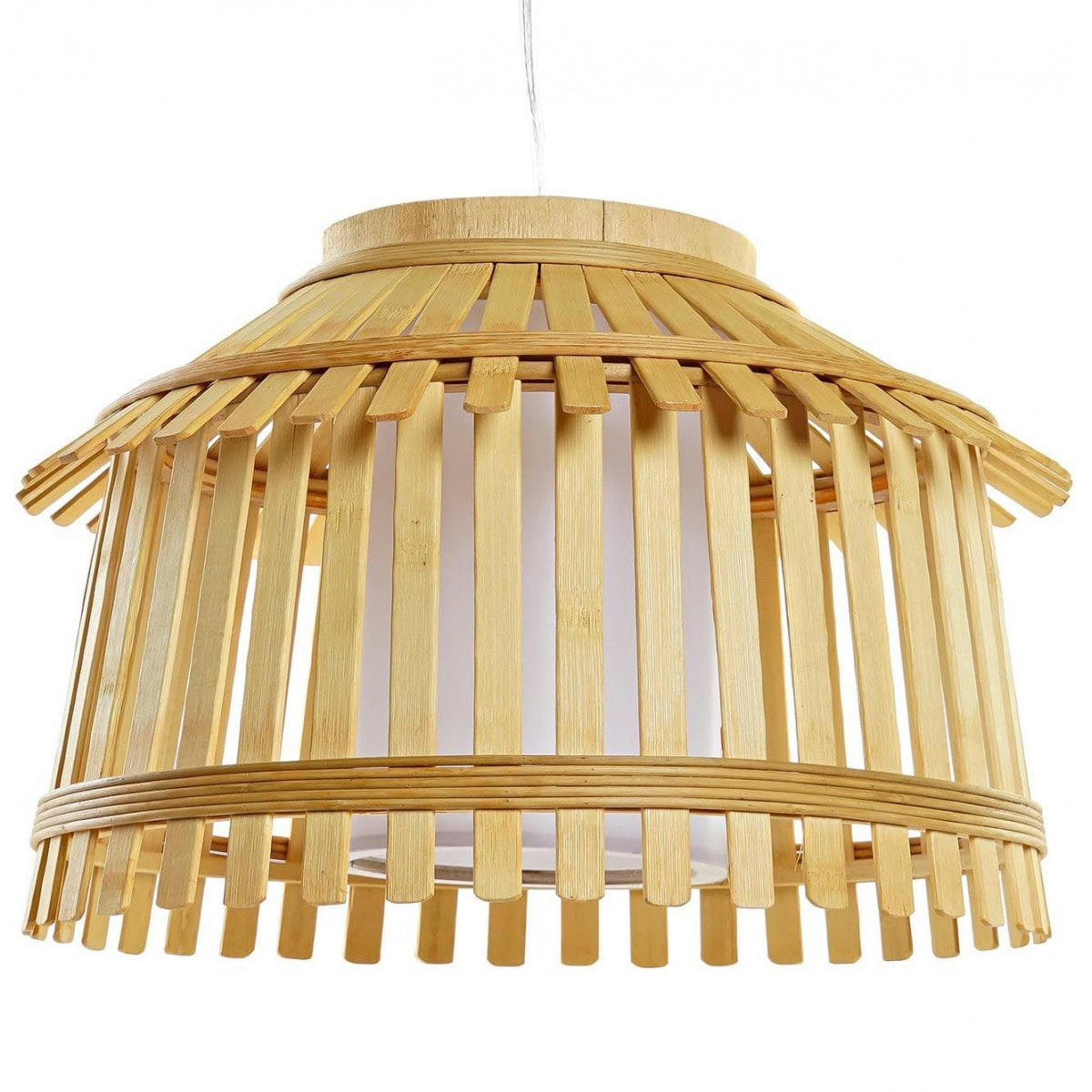 - Suspension bambou et polyester 43x43x29cm