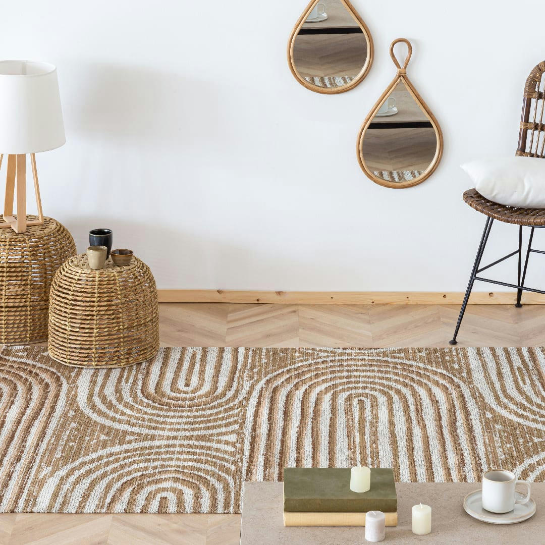 TEMPO - Tapis décoratif en coton en impression digital multicolore 140x200 cm