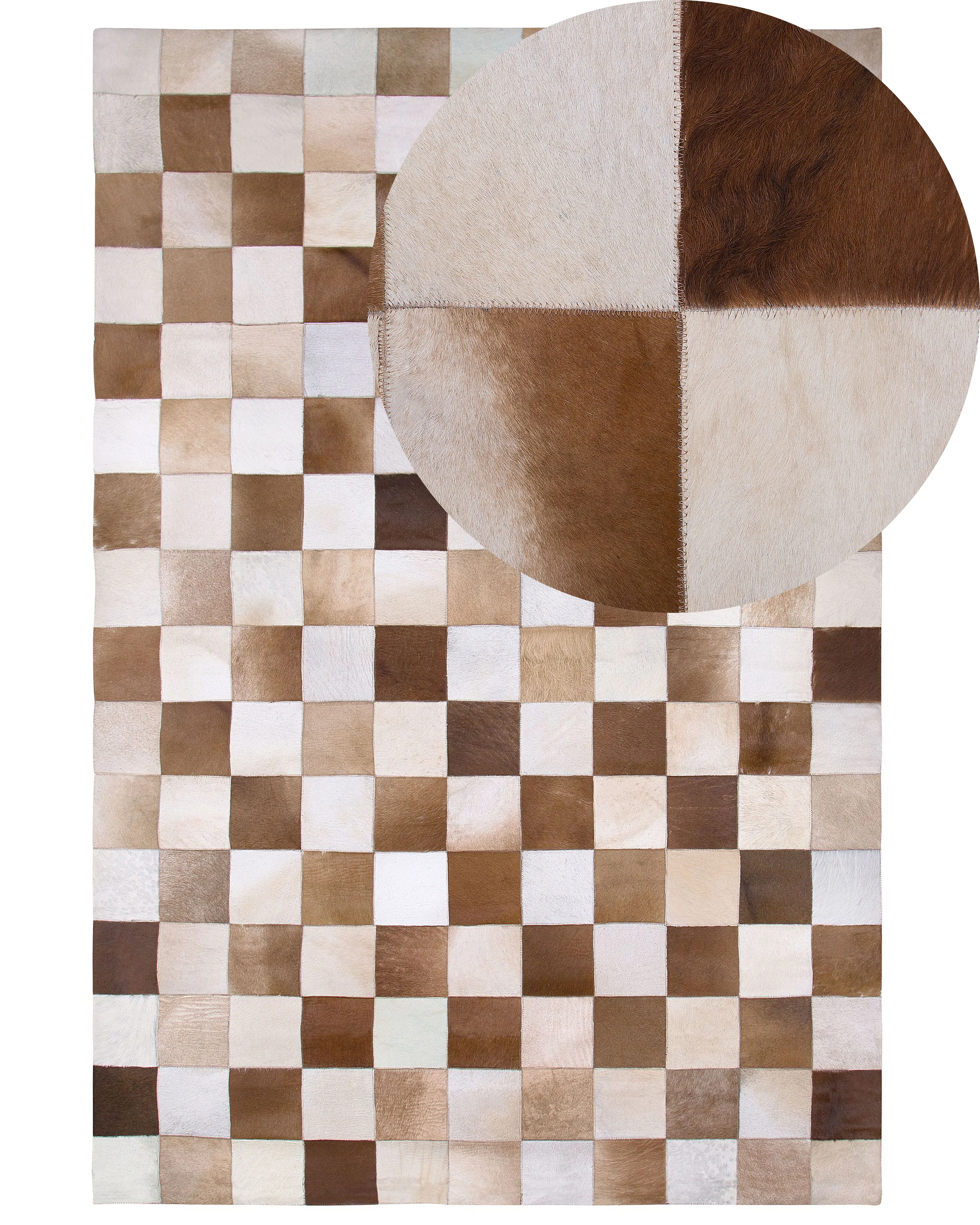 Rug SOLMAZ Beige 140 x 200 cm Leather