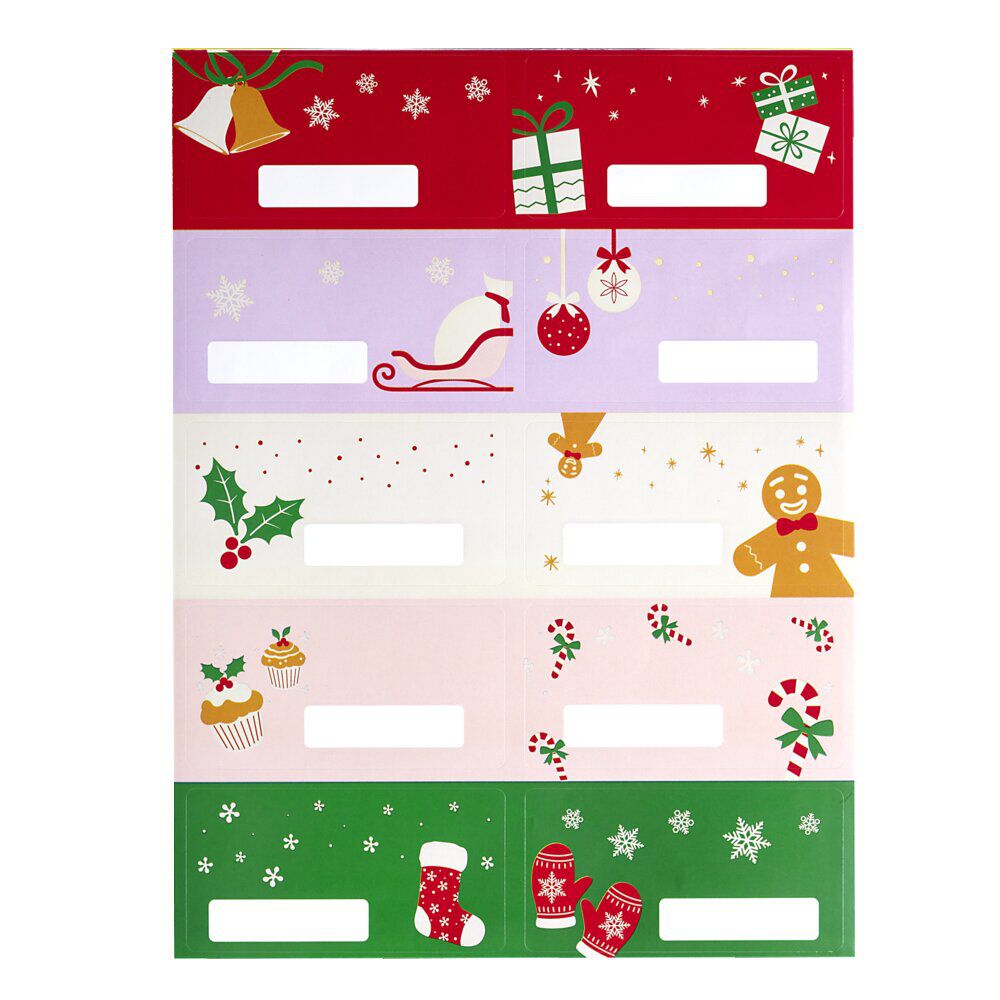 étiquette pour paquet cadeau No&euml;l enfant 10 pièces