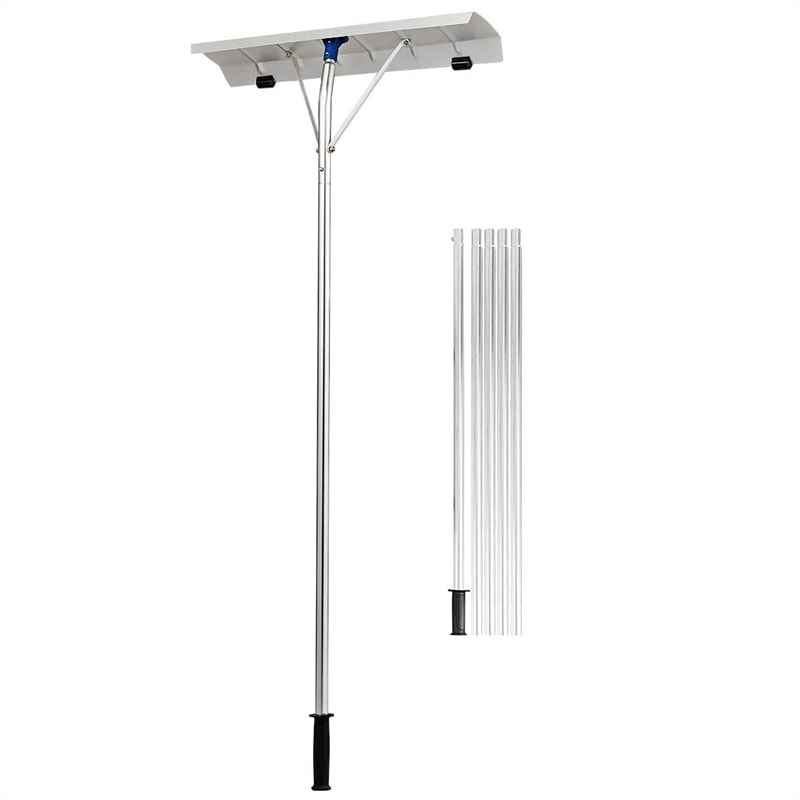 20ft Aluminum Extendable Snow Roof Rake Lightweight Snow Removal Tool