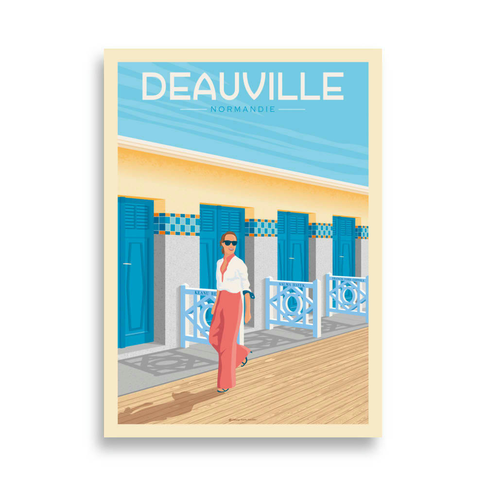 - Affiche Deauville Normandie France - Les Planches 21x29,7 cm