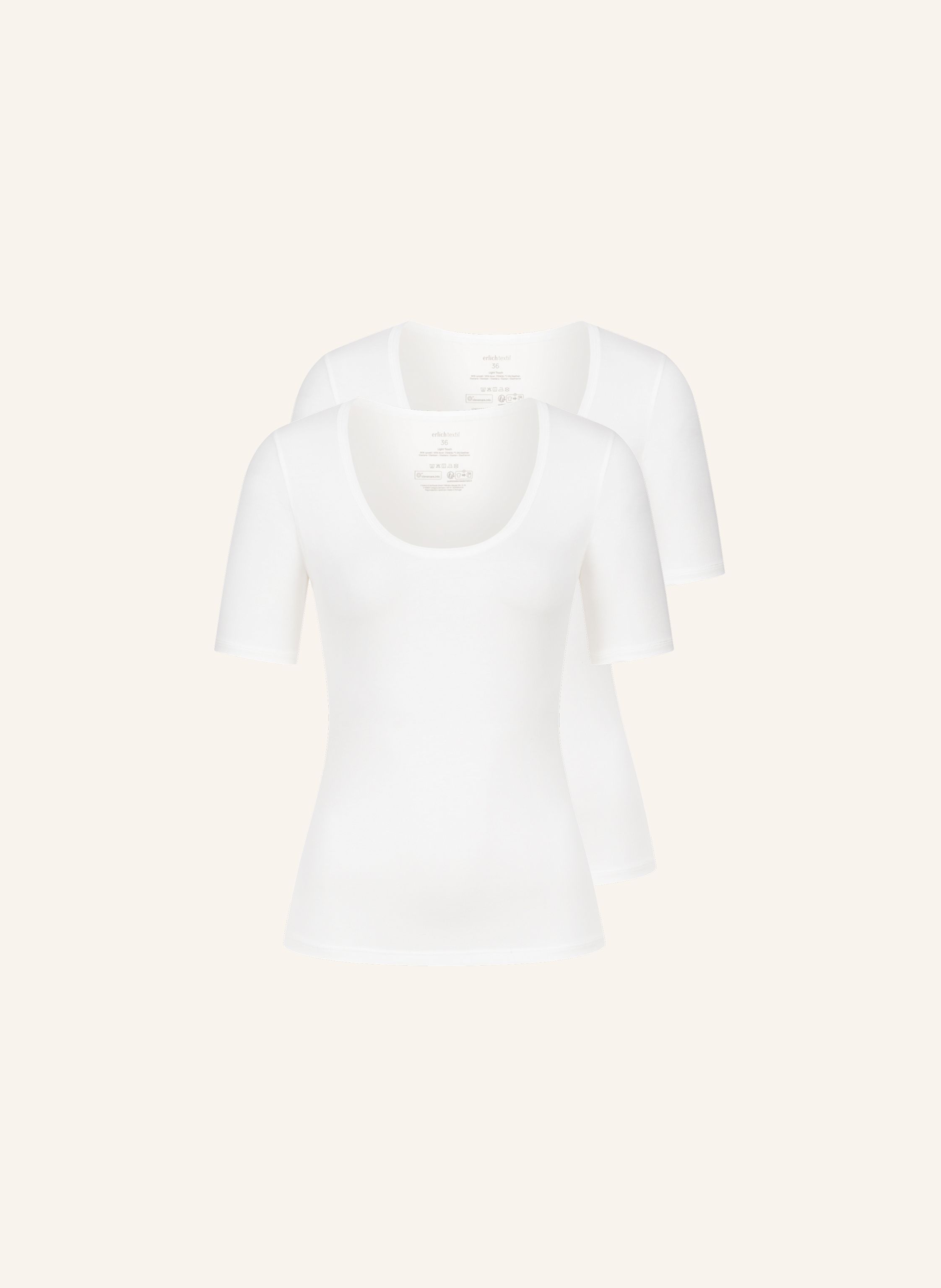 erlich textil 2er Pack Light Touch tiefausgeschnittenes T-shirt mit Lyocell - seidig weich