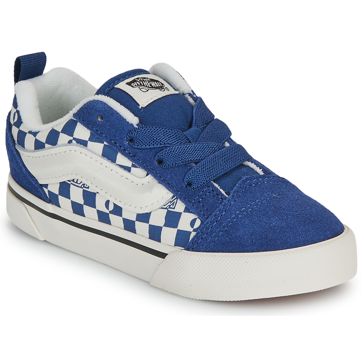 Vans - Knu Skool Elastic Lace GEO CHECK INDIGO - Blue / White
