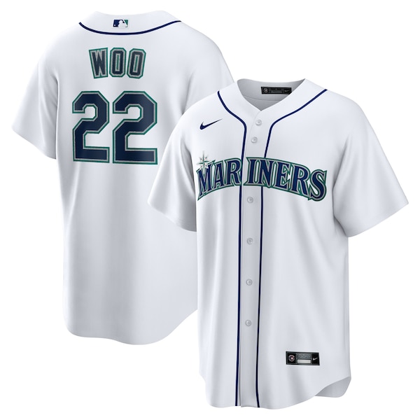 Men's Seattle Mariners Bryan Woo Nike White Home Replica Jersey