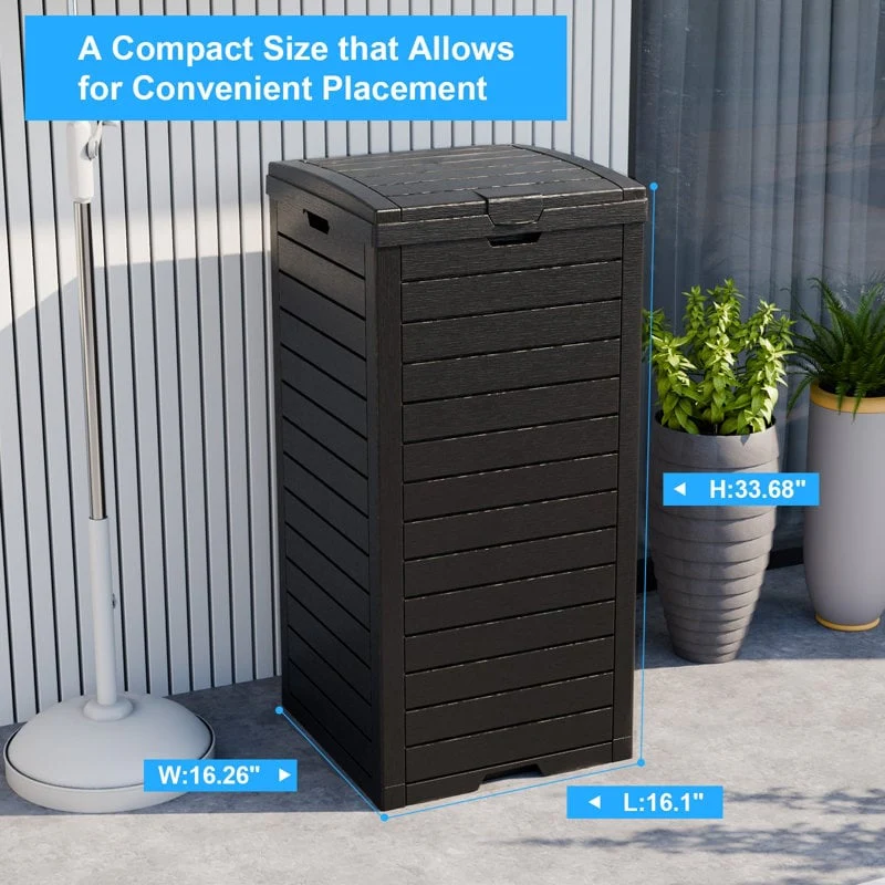 Resin Step On Curbside Trash Can & Recycling Bin