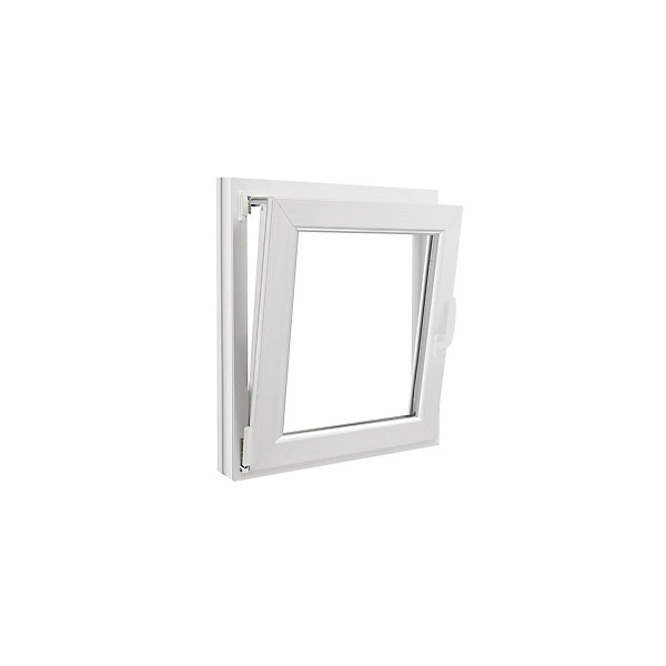 Fenêtre 1 vantail oscillo-battante, tirant gauche double vitrage GoodHome en PVC blanc l.65 x H.78 cm