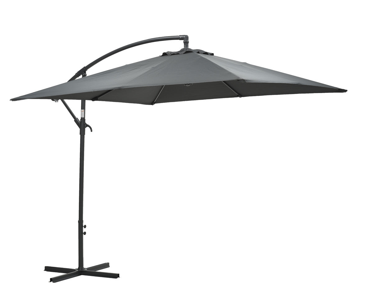 Corfu parasol - 250x250 cm - carbon black - donker grijs