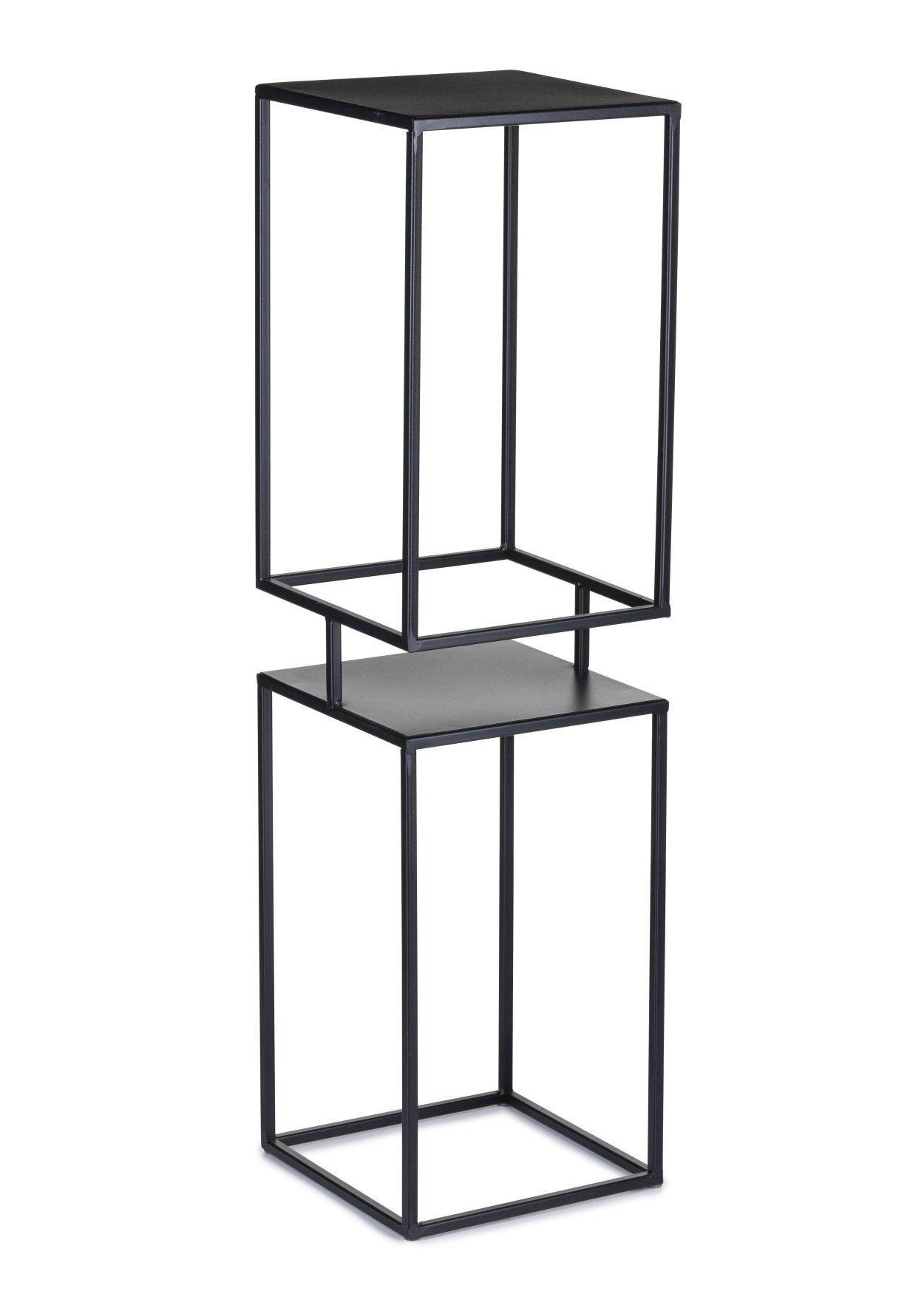 Kwietnik metalowy czarny 2 poziomy 87 cm industrialny