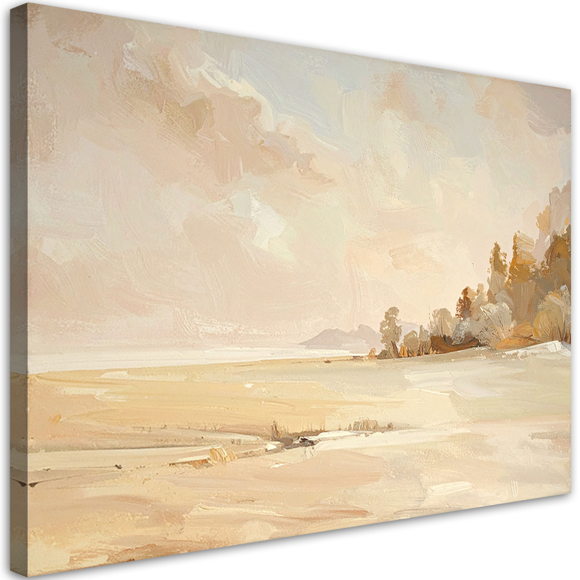 Obraz do salonu sypialni, Pastelowa Plaża Minimalistyczny Nadmorski 30x20