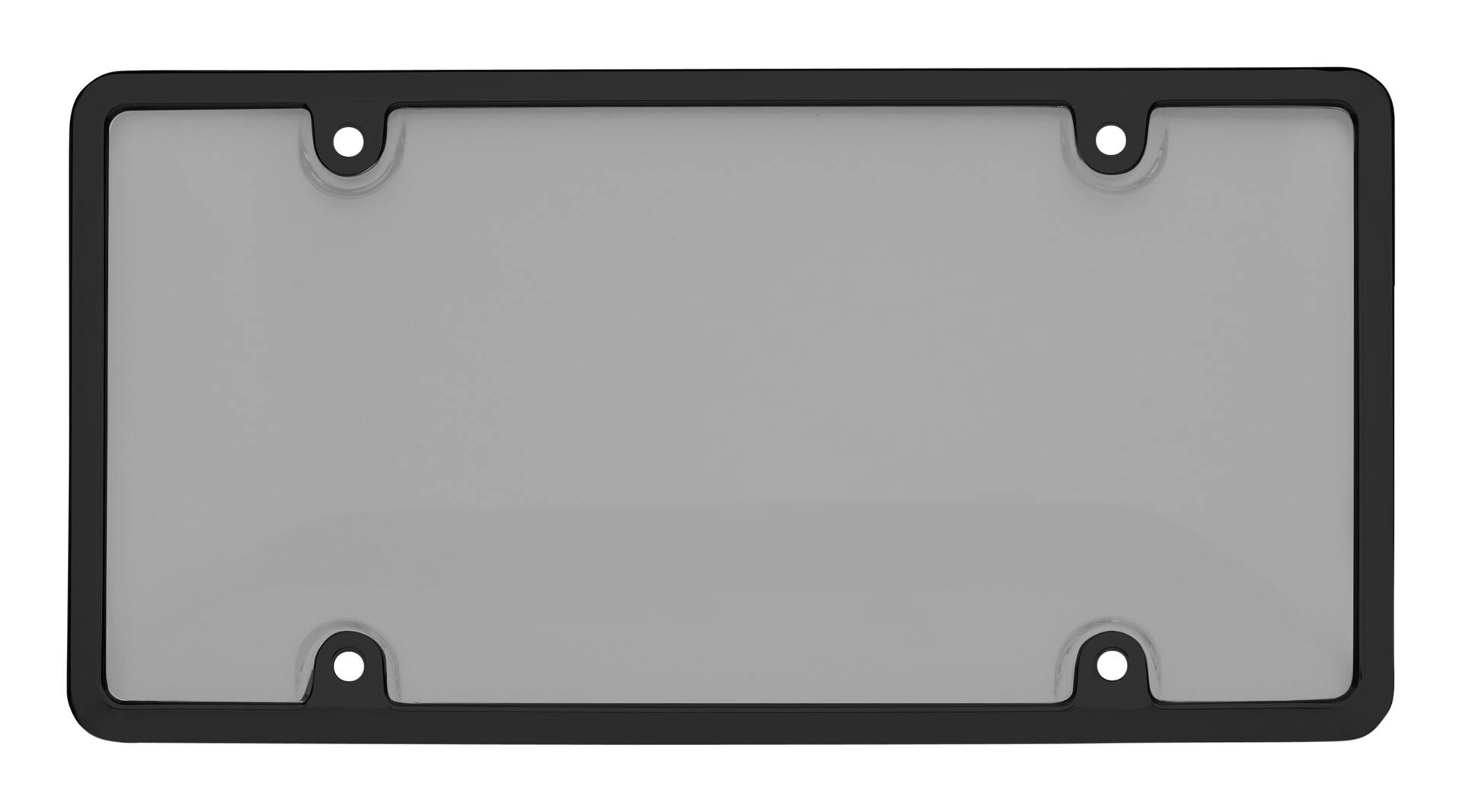 Black License Plate Frame with Smoke Shield for Offroad/Showroom Use Only
