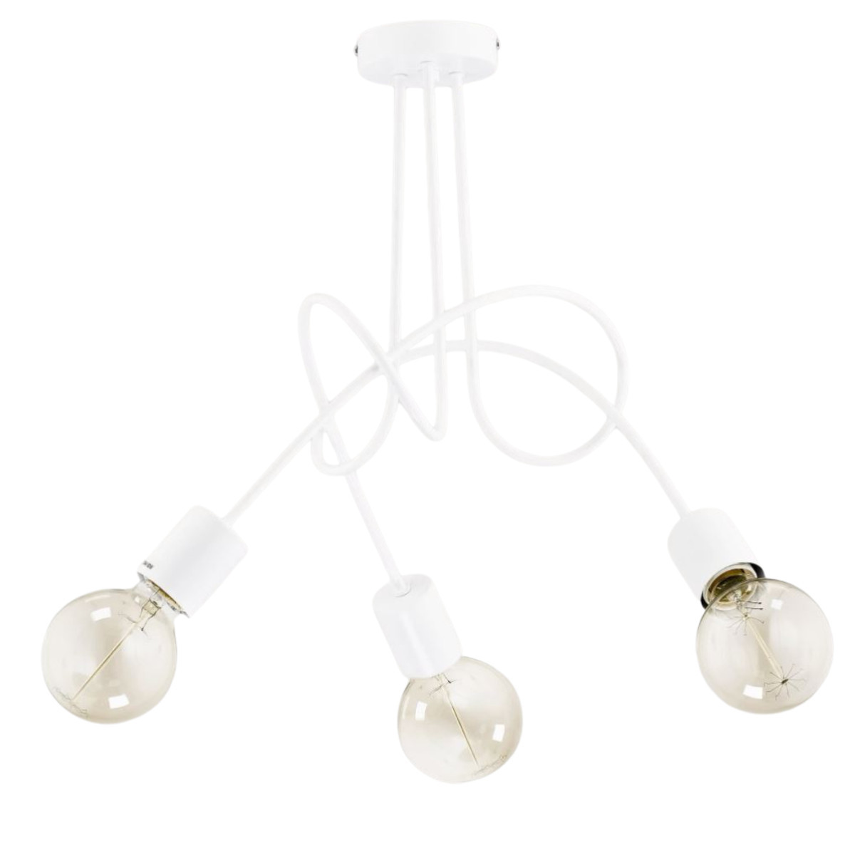 Lampa wisząca biała Tango 3xE27x60W wym: 41x48x48 cm Alfa