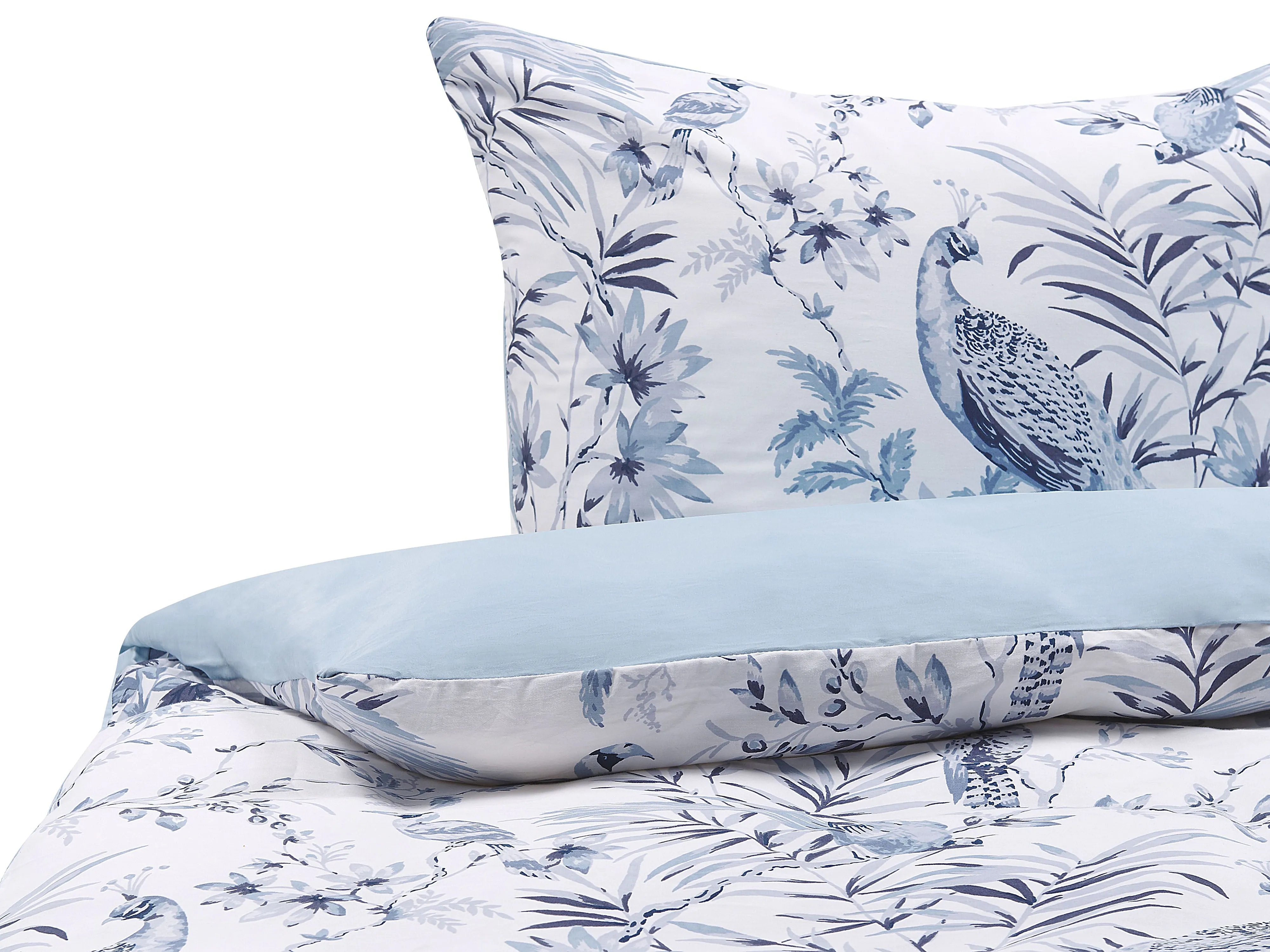 Duvet Cover Set BALLARD Sateen Cotton 155 x 220 cm Blue