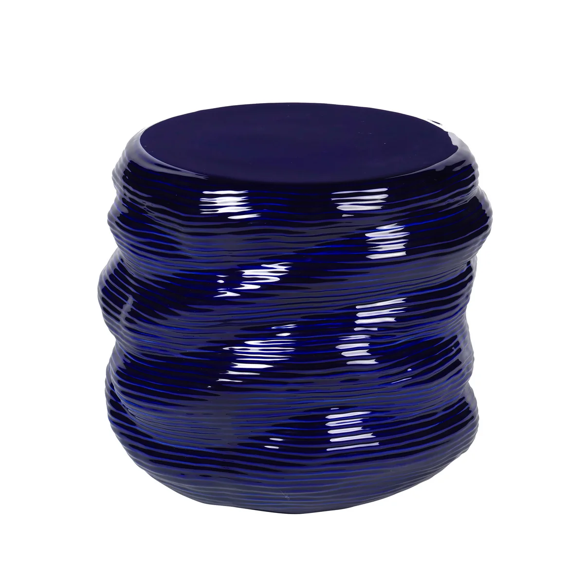 Broste Copenhagen - Earthernware Beistelltisch, Ø 44 x 42 cm, astral aura dark blue