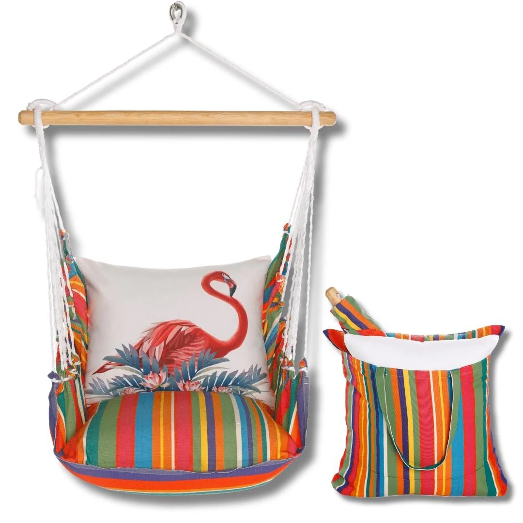 Magnolia Casual Swing Set 4 piece - Le Jardin Stripe w/ Vivid Flamingo Pink