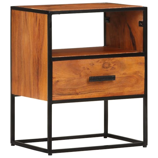 NNEVL Bed Cabinet 40x30x50 cm Solid Acacia Wood